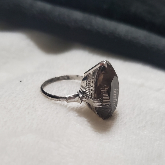 Smokey Quartz vintage size 6 ring - Picture 4 of 12